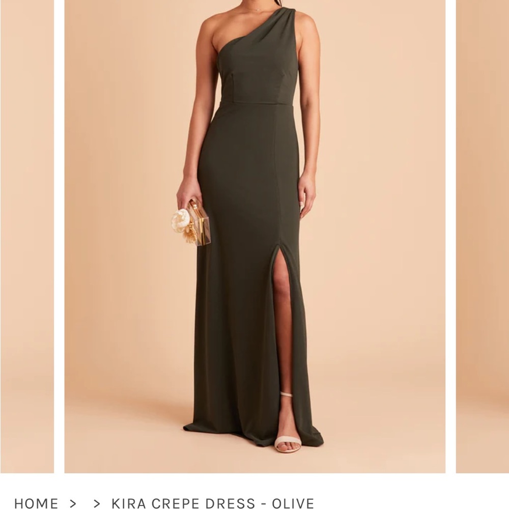 Crepe olive green Kira dress from Birdy Grey in a size M. In amazing condition!